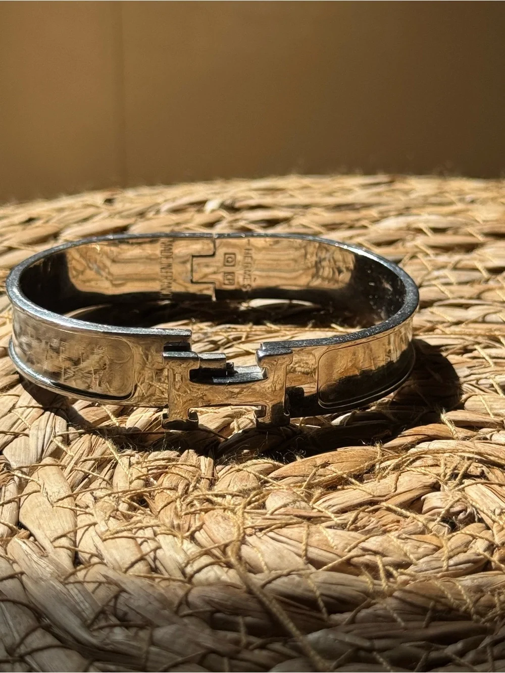 Authentic Hermès Clic H Silver Bracelet – As-Is | Minor Clasp Issue | PM Size - Picture 2 of 6